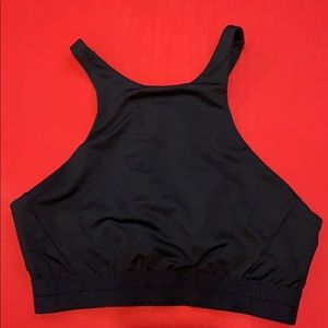 High neck sports bra with cutout back